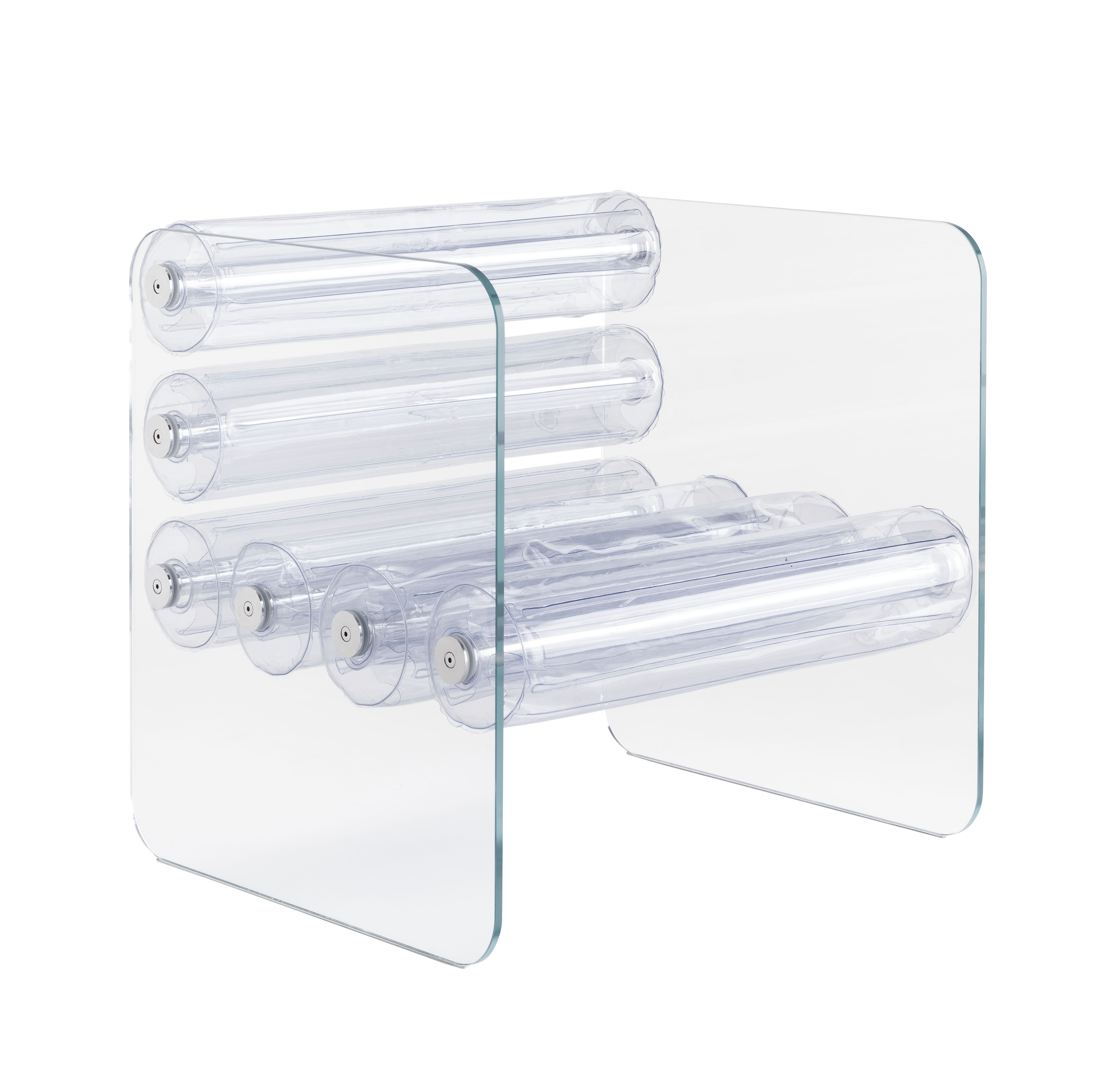 Fauteuil design MW01 fait main en France - en verre ou PMMA et en TPU écoresponsable.