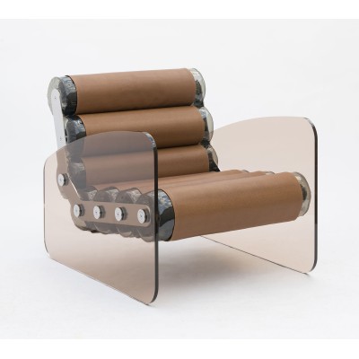 Fauteuil design MW03 - Assise Soshagro Marron - By Olivier Santini