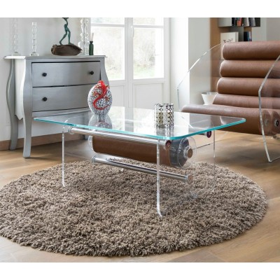 Handmade MW Design Table in Glass Made in France. By Olivier Santini.