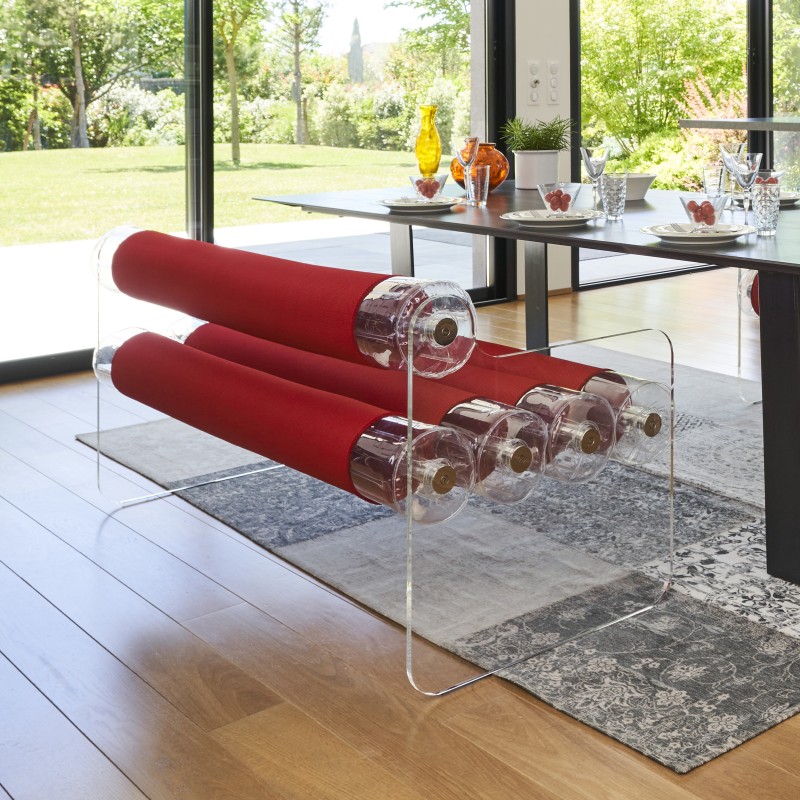 Banc design MW04 - Assise rouge - altuglas - By Olivier Santini