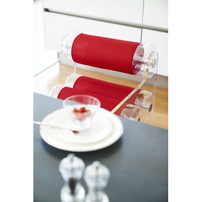 MW04 Design-Stuhl - Transparent - Roter Sitz - Von Olivier Santini