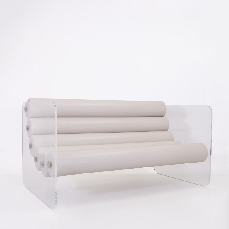 MW02 design sofa in acrylic glass - Soshagro seat - Handmade in France. MW02 design sofa in acrylic glass - Soshagro seat - Handmade in France.