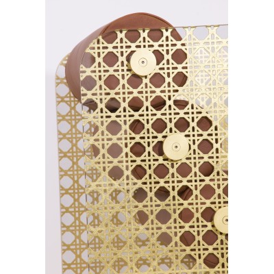 Sessel MW02 "Cannage OR" - Limitierte Auflage - Sitzfläche aus Schaumstoff und braunem Leder - Glas und Blattgold Sessel MW02 "Cannage OR" - Limitierte Auflage - Sitzfläche aus Schaumstoff und braunem Leder - Glas und Blattgold