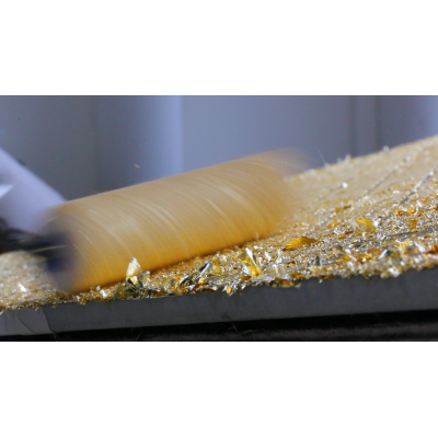 Sessel MW02 "Cannage OR" - Limitierte Auflage - Sitzfläche aus Schaumstoff und braunem Leder - Glas und Blattgold Sessel MW02 "Cannage OR" - Limitierte Auflage - Sitzfläche aus Schaumstoff und braunem Leder - Glas und Blattgold