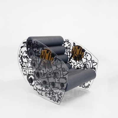 MW05 X NEP "Passage" armchair - Limited edition - Soshagro foam seat - Glass