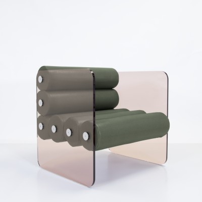 MW01 Design armchair - Foam Seat - Bronze acrylic glass