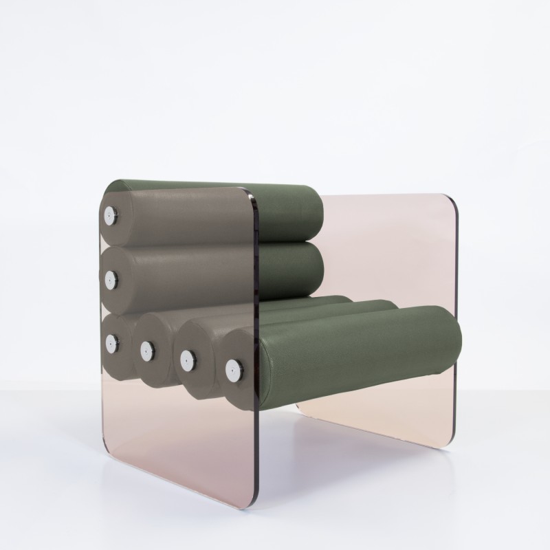 MW01 Design armchair - Foam Seat - Bronze acrylic glass