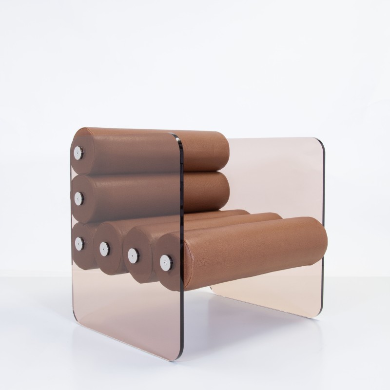 MW01 Design armchair - Foam Seat - Bronze acrylic glass