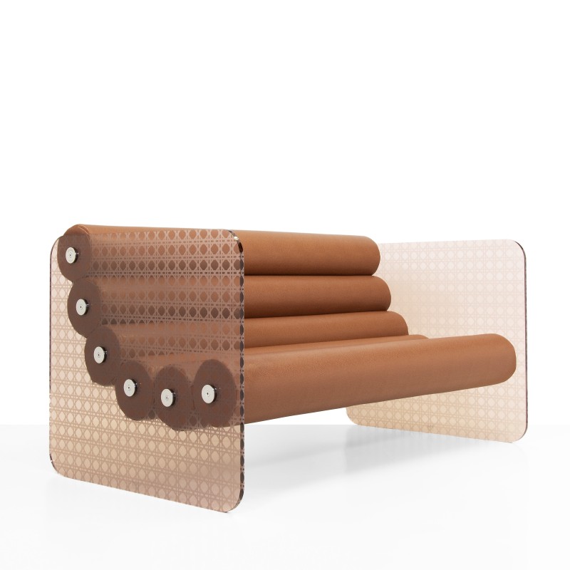 Canapé design MW02 modèle cannage - Assise Beige - Fait main en France Canapé design MW02 modèle cannage - Assise Beige - Fait main en France