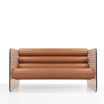 Canapé design MW02 modèle cannage - Assise Beige - Fait main en France Canapé design MW02 modèle cannage - Assise Beige - Fait main en France