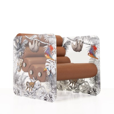 MW02 Design-Sessel limitierte Edition „Jungle“ aus Glas – Soshagro-Sitz in Braun MW02 Design-Sessel limitierte Edition „Jungle“ aus Glas – Soshagro-Sitz in Braun