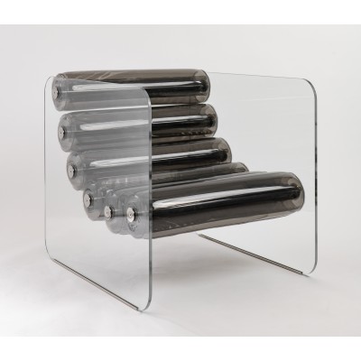 Fauteuil design MW02 verre transparent - Fait main en France. Fauteuil design MW02 verre transparent - Fait main en France.