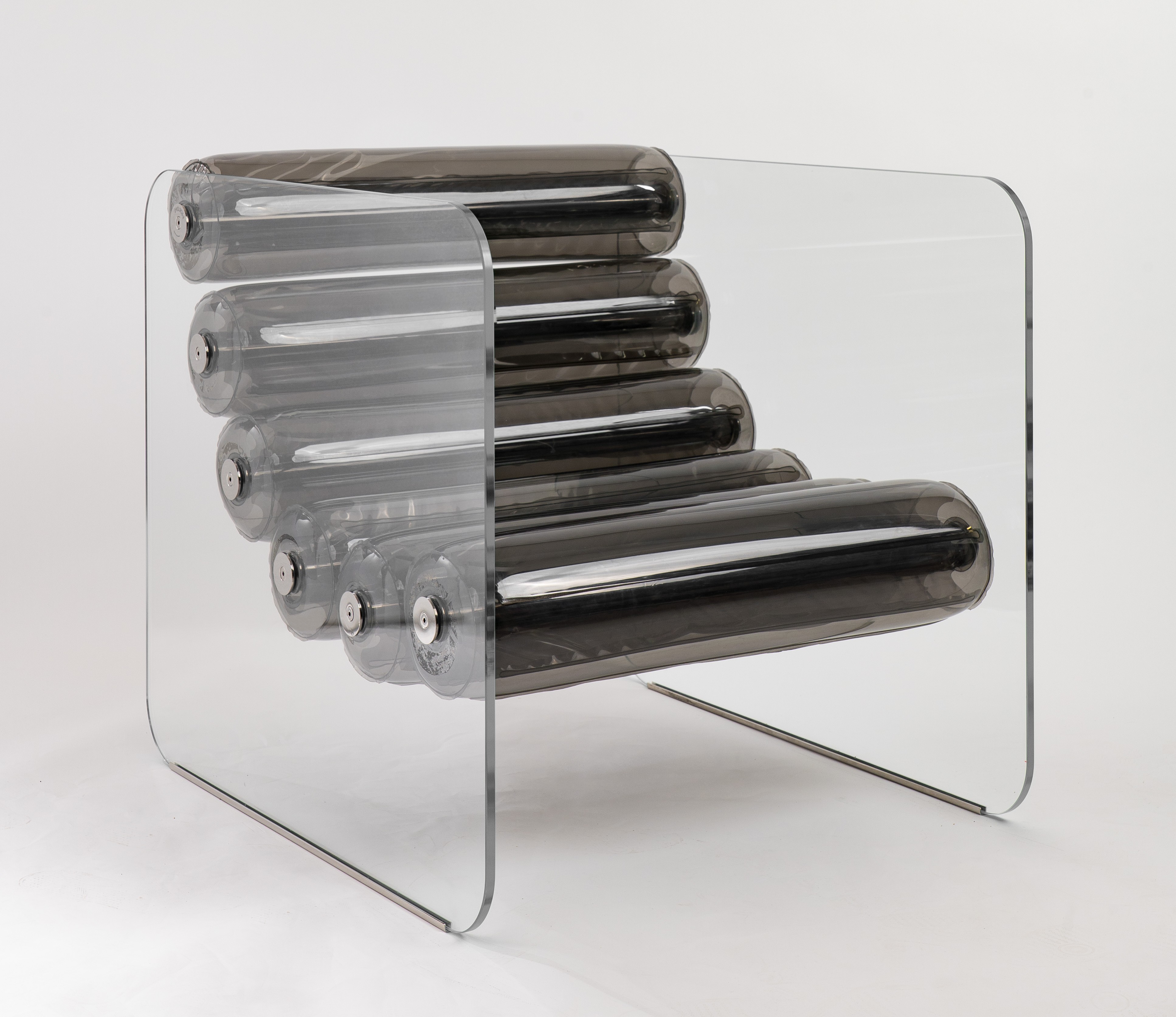 Fauteuil design MW02 verre transparent - Fait main en France.
