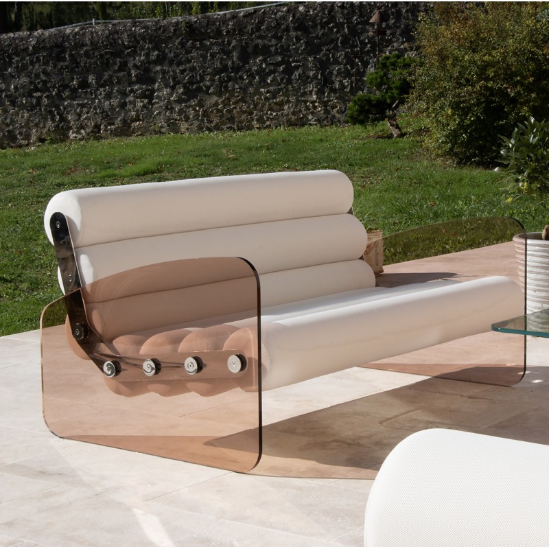 Canapé design MW03 mousse en altuglas bronze - Assise Runner blanc