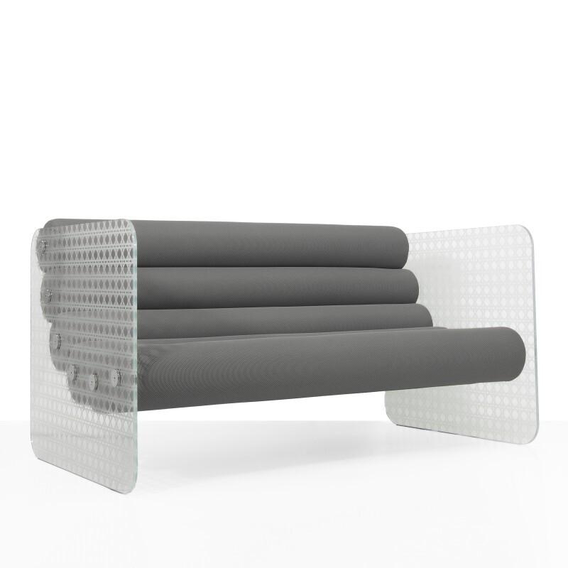 MW02-Sofa Schaumstoff "Cannage" in glas
