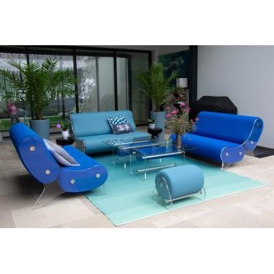 MW06 designer pouf in PMMA - Handmade in France.