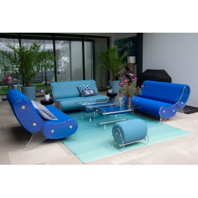 Pouf design MW06 en verre acrylique - Fait main en France. Pouf design MW06 en verre acrylique - Fait main en France.