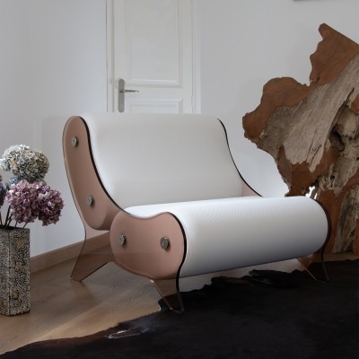 Fauteuil design MW06 en verre acrylique - Fait main en France.