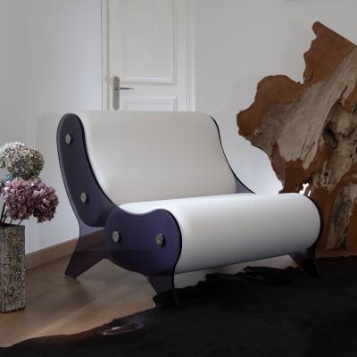 Fauteuil design MW06 en verre acrylique - Fait main en France.