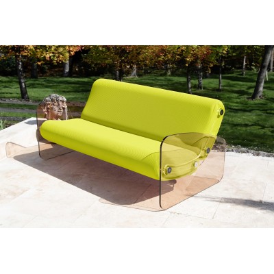 Designer-Sofa MW01 aus bronzefarbenem Acrylglas - Schaumstoffsitz - Handgefertigt in Frankreich. Designer-Sofa MW01 aus bronzefarbenem Acrylglas - Schaumstoffsitz - Handgefertigt in Frankreich.