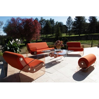 Designer-Sofa MW01 aus bronzefarbenem Acrylglas - Schaumstoffsitz - Handgefertigt in Frankreich. Designer-Sofa MW01 aus bronzefarbenem Acrylglas - Schaumstoffsitz - Handgefertigt in Frankreich.