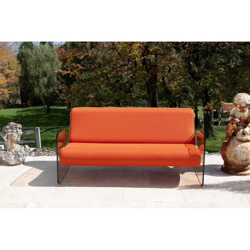 Designer-Sofa MW01 aus bronzefarbenem Acrylglas - Schaumstoffsitz - Handgefertigt in Frankreich.
