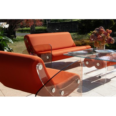 Designer-Sofa MW01 aus bronzefarbenem Acrylglas - Schaumstoffsitz - Handgefertigt in Frankreich. Designer-Sofa MW01 aus bronzefarbenem Acrylglas - Schaumstoffsitz - Handgefertigt in Frankreich.