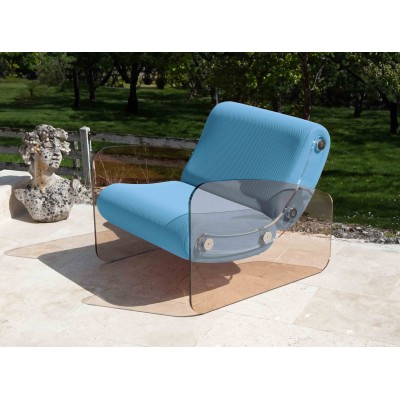 Fauteuil design MW03 en verre acrylique - Assise en mousse - Fait main en France. Fauteuil design MW03 en verre acrylique - Assise en mousse - Fait main en France.