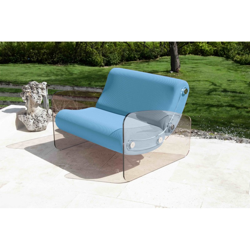 Fauteuil XL design MW03 en verre acrylique - Assise en mousse - Fait main en France. Fauteuil XL design MW03 en verre acrylique - Assise en mousse - Fait main en France.