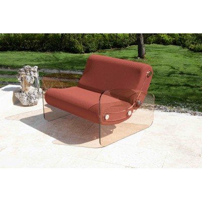 Fauteuil XL design MW03 en verre acrylique - Assise en mousse - Fait main en France. Fauteuil XL design MW03 en verre acrylique - Assise en mousse - Fait main en France.