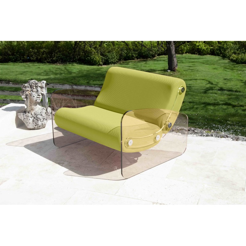 Fauteuil XL design MW03 en verre acrylique - Assise en mousse - Fait main en France. Fauteuil XL design MW03 en verre acrylique - Assise en mousse - Fait main en France.