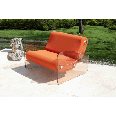 Fauteuil XL design MW03 en verre acrylique - Assise en mousse - Fait main en France.