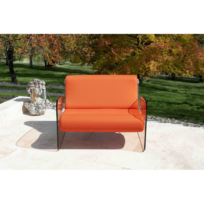 Fauteuil XL design MW03 en verre acrylique - Assise en mousse - Fait main en France.