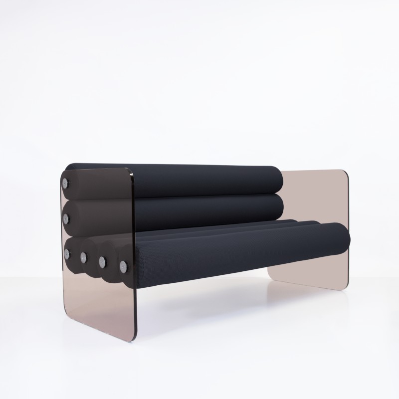 Designer-Sofa MW01 aus bronzefarbenem Acrylglas - Schaumstoffsitz - Handgefertigt in Frankreich. Designer-Sofa MW01 aus bronzefarbenem Acrylglas - Schaumstoffsitz - Handgefertigt in Frankreich.