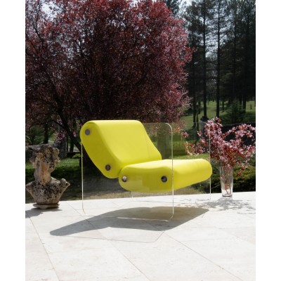 Fauteuil design XL MW08 en verre acrylique - Assise en mousse - Fait main en France. Fauteuil design XL MW08 en verre acrylique - Assise en mousse - Fait main en France.