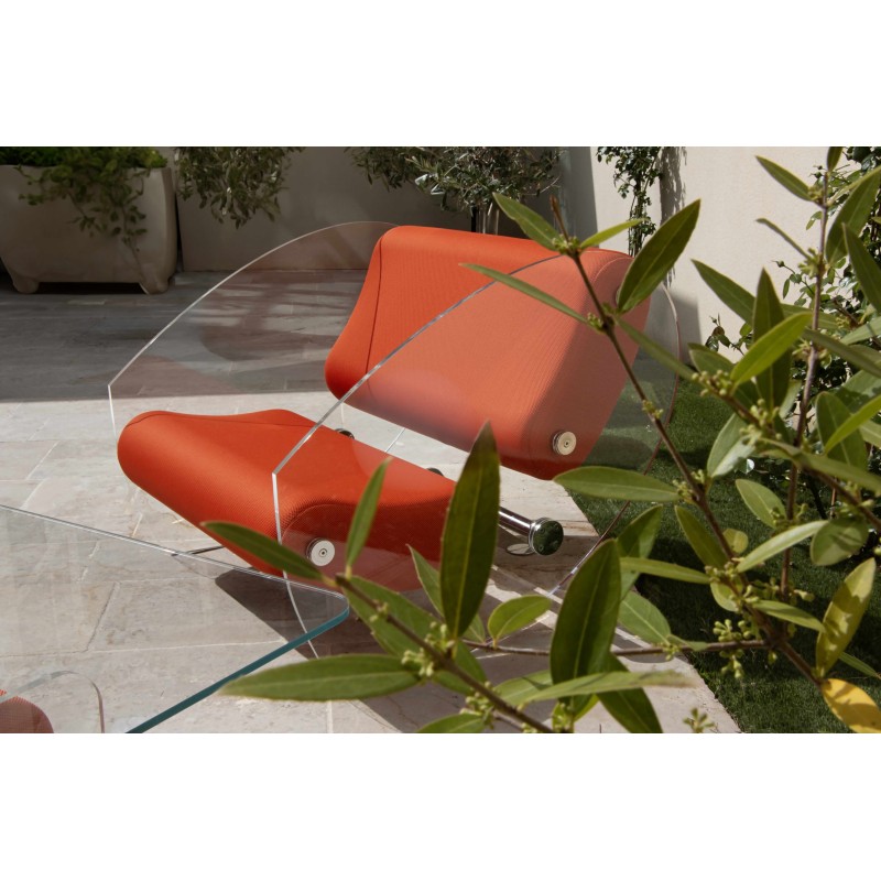 Fauteuil design MW07 en verre acrylique - Assise en mousse - Fait main en France.