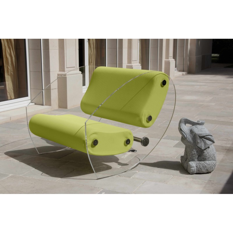 Fauteuil design MW07 en verre acrylique - Assise en mousse - Fait main en France. Fauteuil design MW07 en verre acrylique - Assise en mousse - Fait main en France.