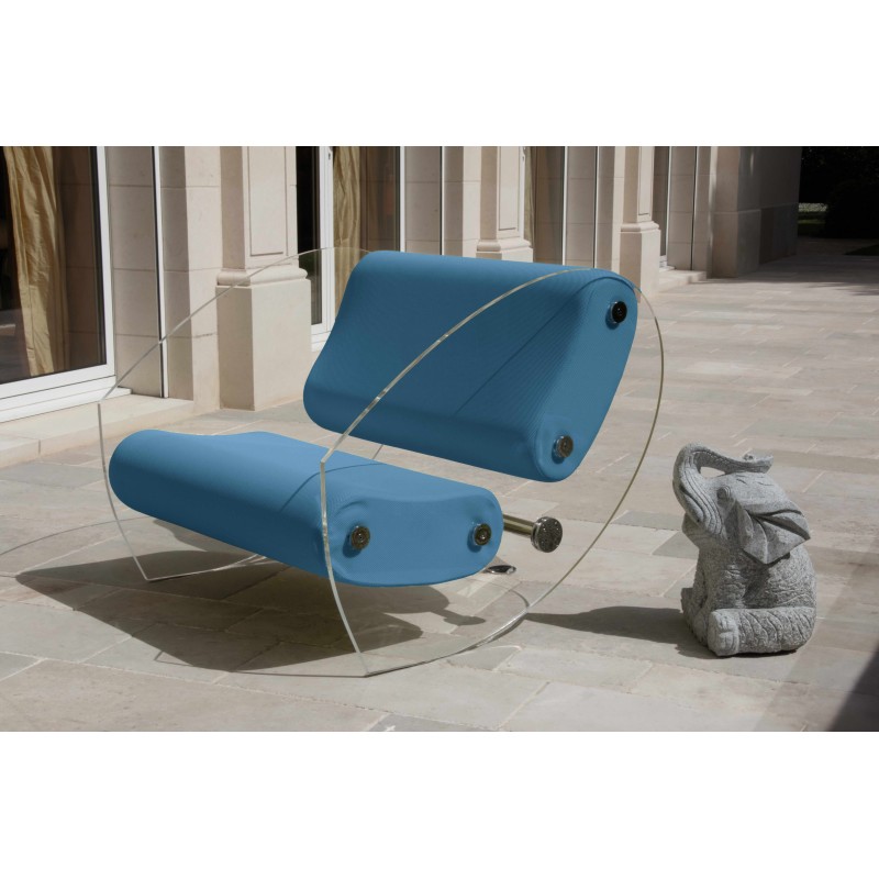 Fauteuil design MW07 en verre acrylique - Assise en mousse - Fait main en France. Fauteuil design MW07 en verre acrylique - Assise en mousse - Fait main en France.
