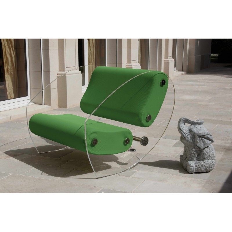 Fauteuil design MW07 en verre acrylique - Assise en mousse - Fait main en France. Fauteuil design MW07 en verre acrylique - Assise en mousse - Fait main en France.