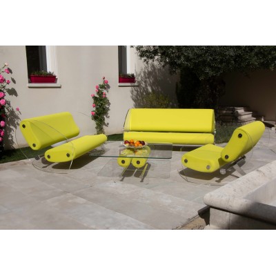 Fauteuil design XL MW07 en verre acrylique - Assise en mousse - Fait main en France.