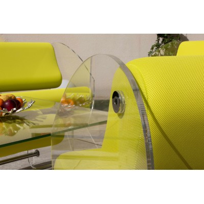 Fauteuil design XL MW07 en verre acrylique - Assise en mousse - Fait main en France.