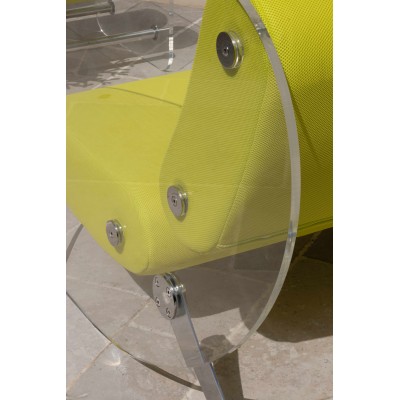 Fauteuil design XL MW07 en verre acrylique - Assise en mousse - Fait main en France.
