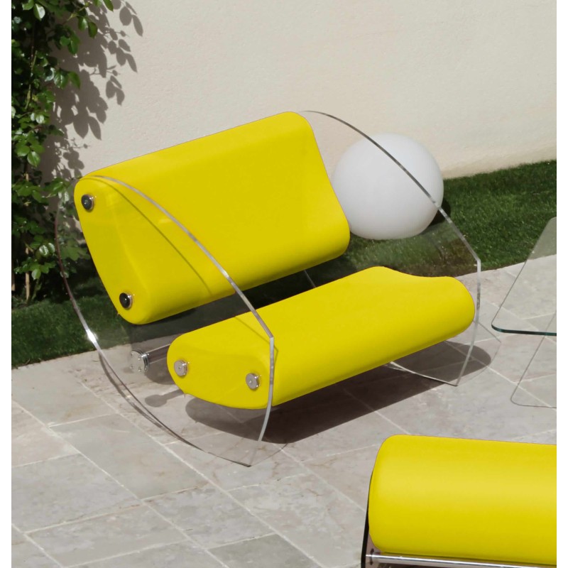 Fauteuil design XL MW07 en verre acrylique - Assise en mousse - Fait main en France.