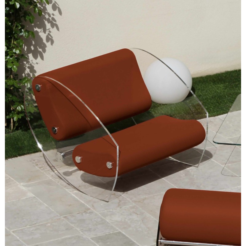 Fauteuil design XL MW07 en verre acrylique - Assise en mousse - Fait main en France.