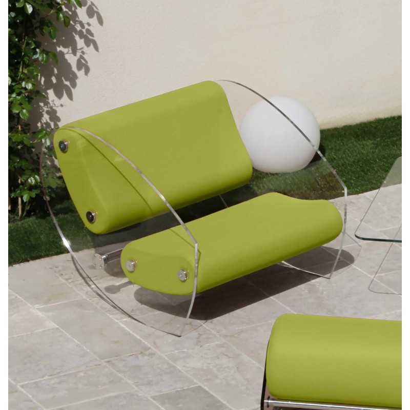 Fauteuil design XL MW07 en verre acrylique - Assise en mousse - Fait main en France.