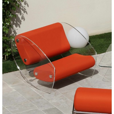 Fauteuil design XL MW07 en verre acrylique - Assise en mousse - Fait main en France.