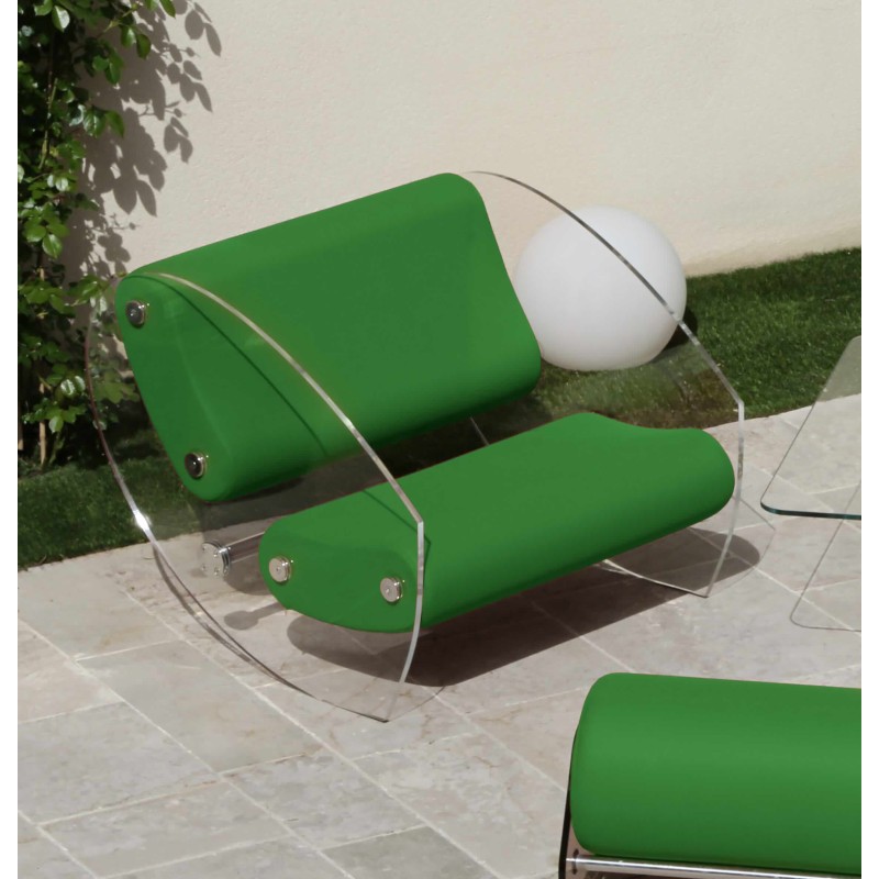 Fauteuil design XL MW07 en verre acrylique - Assise en mousse - Fait main en France.