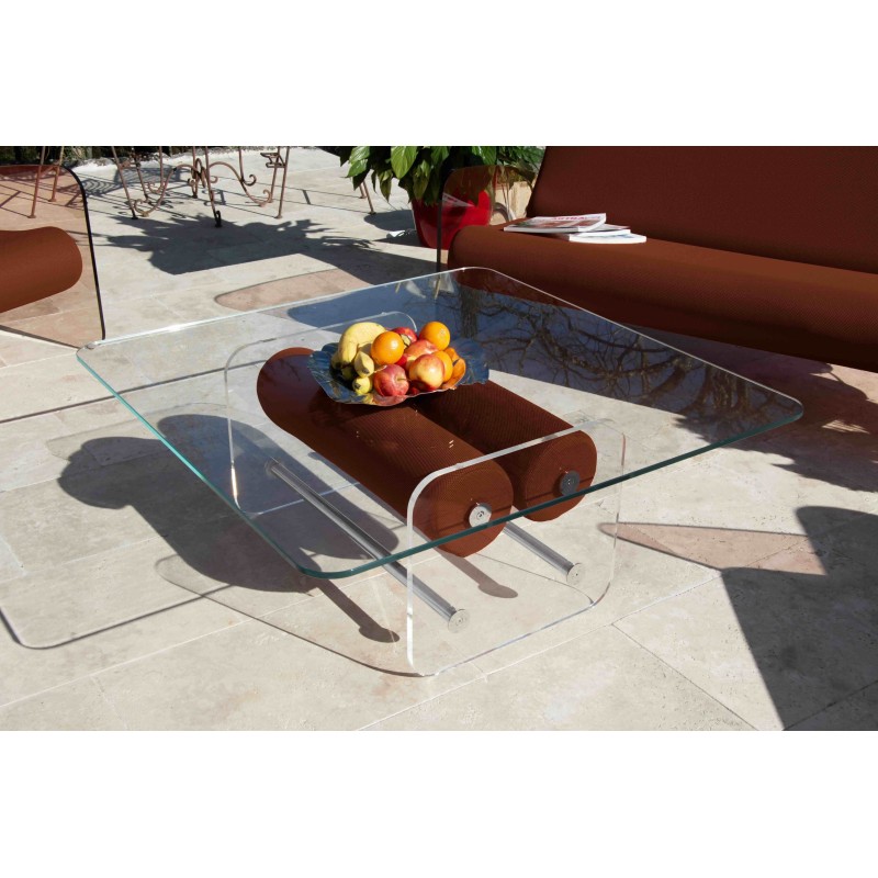 Handmade MW Design Table in Glass Made in France. By Olivier Santini.