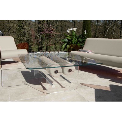 Handgemachter MW Design Tisch aus Glas in Frankreich. Von Olivier Santini. Handgemachter MW Design Tisch aus Glas in Frankreich. Von Olivier Santini.