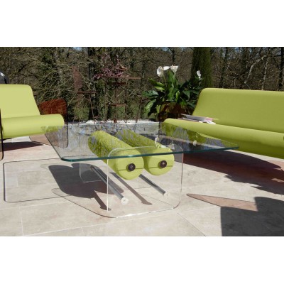 Handgemachter MW Design Tisch aus Glas in Frankreich. Von Olivier Santini. Handgemachter MW Design Tisch aus Glas in Frankreich. Von Olivier Santini.